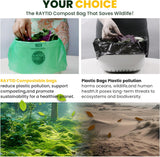 RAYTID 150 Counts 1.6 Gallon (1.6-1.75-2 Gal) Compost bin kitchen Bags, Fit 4.5,6,7,8 Liters,Strong compost bags for countertop bin,ASTM D6400, US BPI and Europe OK compost HOME certified