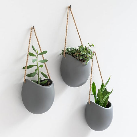 3 pot wall planter Wall Planters -Ellie- | Hanging Ceramic Plant Pots 3 Pieces