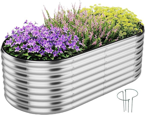 Large Raised Garden Bed Galvanized Metal Round Raised，Garden Bed Outdo –  Grow It Depot