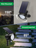 3CCT Solar Spot Lights Outdoor Motion Sensor, Dimmable Solar Landscape Spotlights IP65 Waterproof Motion Sensor Lights for Garden Yard Pathway Garage, 4 Pack