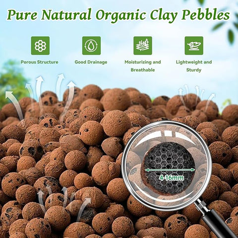 clay pellets for indoor plants Riare 8 LBS Organic Expanded Clay Pebbles for Plants- 4mm-16mm Natural –  Grow It Depot