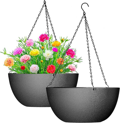 13 inch pots for plants WOUSIWER 13 inch 2Pack Large Hanging Planters for Outdoor Indoor Plant – Grow It Depot