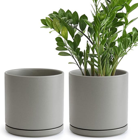 plant pots 8 inch Set of 2 Plants Pots, 8 Inch Ceramic Planter Pot for Plants with Drain –  Grow It Depot