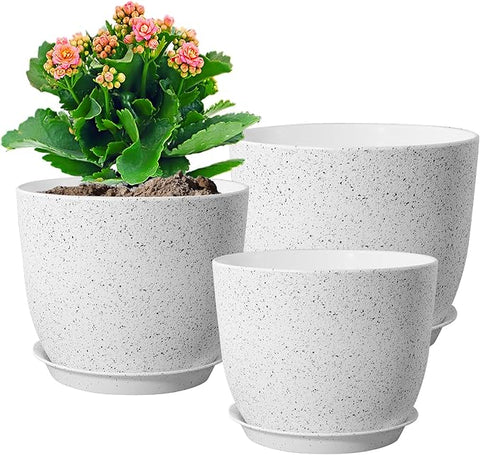 9 inch pots for plants 9/8/7.5 inch Flower Pots, Set of 3 Modern Decorative Plastic Planters – Grow It Depot