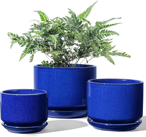 3 inch ceramic flower pots LE TAUCI Ceramic Plant Pots, 4.3+5.3+6.8 inch, Set of 3, Planters with – Grow It Depot