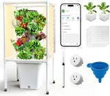 SJZX Hydroponics Growing System, 18 pods Vertical Small hydroponic Tower with LED Grow Light for Indoor Gardening, Classroom Growing Kit, Winter Germination Kits, Beginner-Friendly