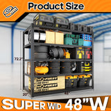 Garage Shelving Heavy Duty,5 Tier Adjustable Metal Shelving Storage Rack,Storage Shelves,48" Wx20 Dx72.2 H,Industrial Shelving Unit for Basement,Warehouse,Garage Organization.3 Pack