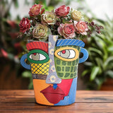 large colourful indoor plant pots LCCCK Colorful Face Planter Funky Head Planters for Indoor Plants, Suc – Grow It Depot