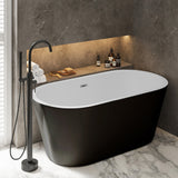 Swiss Madison Claire 60" Freestanding Bathtub Matte Black and Matte White