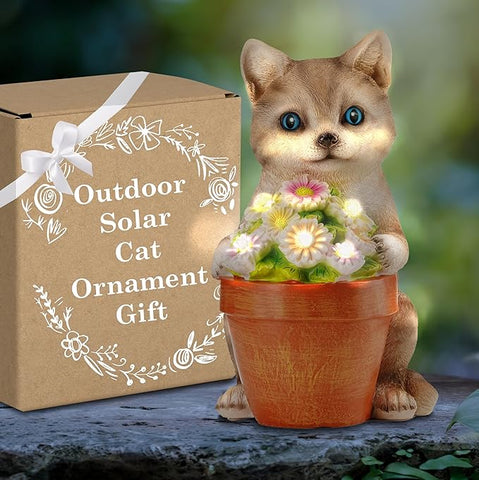 cat plant pot outdoor Muldale Cat Solar Light - Cat Garden Statue Outdoor