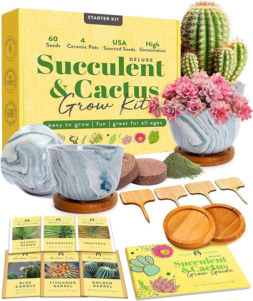 succulent grow kit HOME GROWN Deluxe Succulent & Cactus Seed Grow Kit
