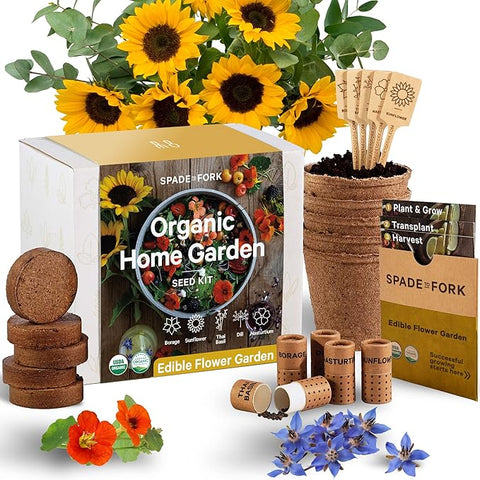 organic edible flower seeds Organic Edible Flower Garden Seed Kit