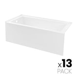 Swiss Madison Voltaire 60 x 30 Skirted Left Drain Soaking Alcove Bathtub in Glossy White (13 - Pack)