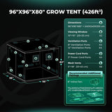Mars Hydro 8' x 8' x 6' 8" (240cm x 240cm x 200cm) Indoor Grow Tent