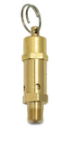 ASME-Code Fast-Acting Pressure-Relief Valve for Air, Test Ring, Brass Seal, 1/4 NPT, 3-1/8" High