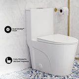 Swiss Madison St. Tropez One Piece Elongated Toilet Dual Vortex Flush 1.1/1.6 gpf with 10" Rough In (6 - Pack)