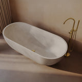 Swiss Madison Claire 60" Freestanding Concrete Bathtub in Sand, Drain Included
