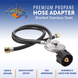 Flame King Hose and Regulator for Grills with Side Burner, 24 inches