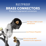 Flame King Hose and Regulator for Grills with Side Burner, 24 inches