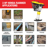 3 HP Honda Vibratory Rammer Tamper with Honda GX100 Engine 3350 lbs/ft