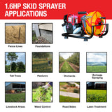 1.6HP Skid Sprayer Barrel Mount Only with Honda GX35 100ft Hose and 500 PSI Pump for Pest Control
