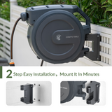 Retractable Garden Hose Reel 65ft-155ft