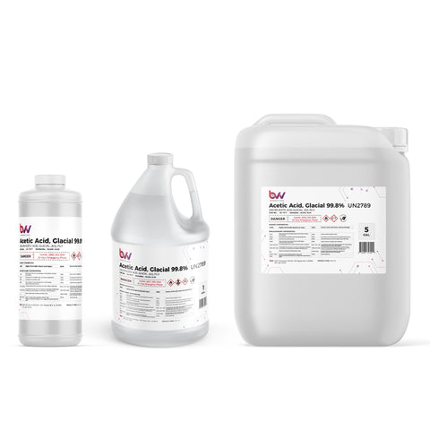 BVV™ Food & Lab Grade Glacial Acetic Acid 99.8 - 15 Gallons