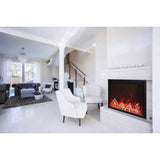 Amantii Tru-View XL XT 72" Three-Sided Indoor Outdoor Electric Fireplace with 22" Tall Viewing Area