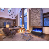 Amantii Tru-View XL XT 72" Three-Sided Indoor Outdoor Electric Fireplace with 22" Tall Viewing Area