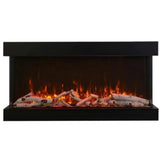 Amantii Tru-View XL XT 72" Three-Sided Indoor Outdoor Electric Fireplace with 22" Tall Viewing Area