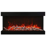 Amantii Tru-View XL XT 88" Three-Sided Electric Fireplace with 22" Glass Viewing Area