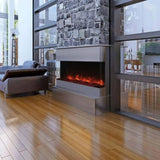 Amantii Tru-View XL XT 88" Three-Sided Electric Fireplace with 22" Glass Viewing Area