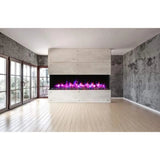 Amantii Tru-View XL XT 88" Three-Sided Electric Fireplace with 22" Glass Viewing Area