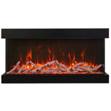 Amantii Tru-View XL XT 88" Three-Sided Electric Fireplace with 22" Glass Viewing Area