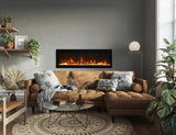 Amantii Fire & Ice Evolution 36" Linear Electric Fireplace with Frameless Display, WiFi & Multi-Color Flames