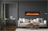 Amantii Symmetry Bespoke 100" Smart Electric Fireplace – Indoor/Outdoor Built-In with Bluetooth & Crackling Sound