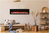 Amantii Symmetry Bespoke 88" Built-In Smart Electric Fireplace – Indoor/Outdoor with Bluetooth and Crackling Sound