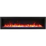 Amantii Symmetry Lumina 100" Smart Built-In Electric Fireplace – Indoor/Outdoor with LED Logset & Front Heat Vent
