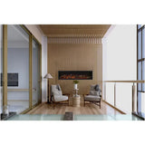 Amantii Symmetry Lumina 42" Smart Built-in Electric Fireplace for Indoor/Outdoor Use with Logset & Front Vent Heat