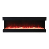 Amantii Tru-View XL Deep 72" Three-Sided Built-In Electric Fireplace with Multi-Color Flame and Ambient Canopy Lighting