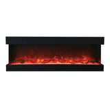 Amantii Tru-View XL Deep 72" Three-Sided Built-In Electric Fireplace with Multi-Color Flame and Ambient Canopy Lighting