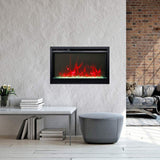 Amantii 26 inch Remii CLASSIC-SLIM-26 Steel Surround Classic Extra Slim Built In Electric Fireplace