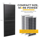 BougeRV 300 Watt N-Type Rigid Bifacial 16BB Mono Solar Panel