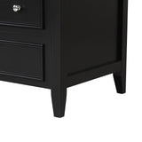 30" Bathroom Vanity with Sink, Bathroom Vanity Cabinet with Three Drawers and Door, Solid Wood and MDF, Black