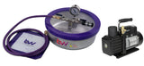 BVV 1 Gallon Flat Stainless Steel Vacuum Chamber and Vacuum Pump Kit
