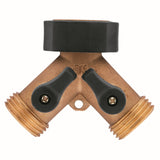 Brass 2-Way Shut-Off Hose Y Adapter 58249