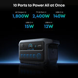 Anker SOLIX C2000 Gen2 Portable Power Station + Car Alternator Charger