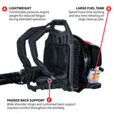 Cardinal 63.3cc Backpack Leaf Blower 675 CFM 196 MPH Gas Powered Professional Lawn Care Landscaping Yard Cleanup