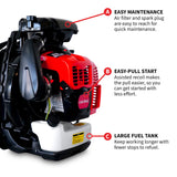 Cardinal 79.9cc Backpack Leaf Blower 920 CFM 206 MPH Gas Powered Professional Lawn Care Landscaping Yard Cleanup