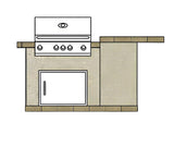 Cal Flame Kauai Q 4 Ft. L-Shaped BBQ Grill Island - BBK402